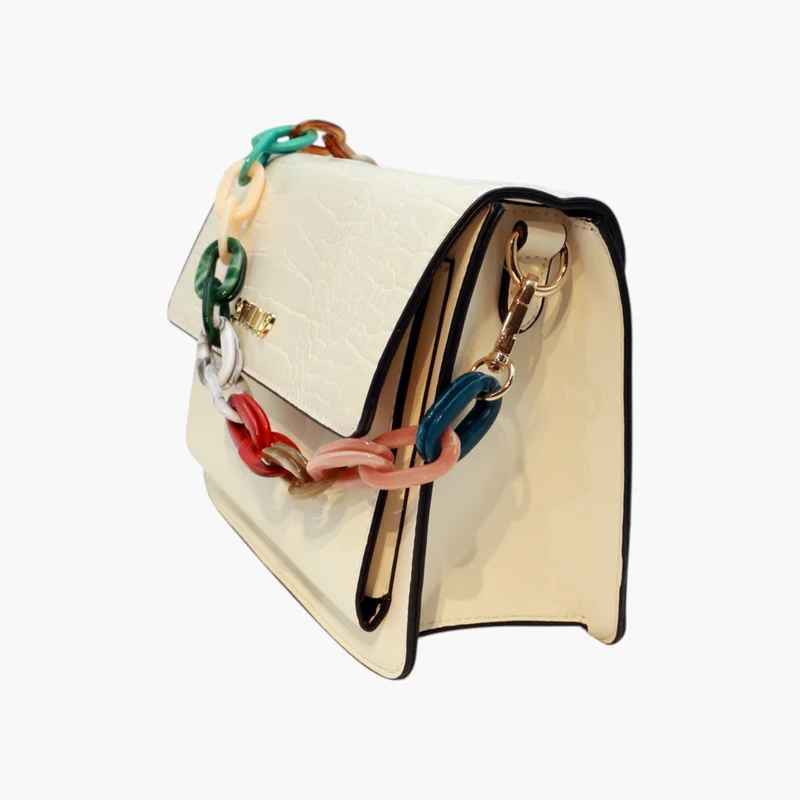 Still 19 Textured Crossbody Bag with Chain Link Strap for Women